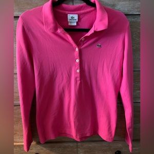 Lacoste long sleeve collared top. Size 44